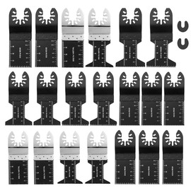 20PCS Oscillating Multi Tool Blades,Oscillating Saw Blade Universal Quick Release Blades for Soft Metals Wood Plastic for Fein Multimaster, Porter Rockwell Cable, Black & Decker, Bosch Craftsman