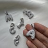 Small CZ .925 Sterling Silver Bubble Letter (S)