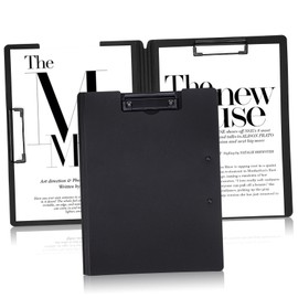 Operitacx 2pcs Folding Clipboards with Two Clips Portable Document Organizer for Office Classroom Presentations Sturdy Design for Standard File