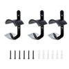 Ozzynods 3 Counts Horse Bridle Rack Bridle Hooks, Metal Bridle Bracket, Horse Tack Storage Room Trailer Stall Stable Barn Accessories, Wall Mounted Horse Bridle Hanger, Black Bridle Harness Holders