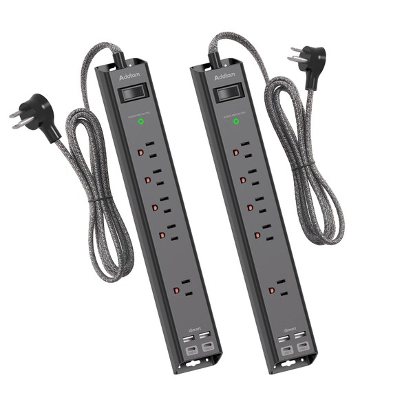 2 Pack Power Strip Surge Protector with USB C -