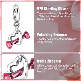WINRARO Family Lovers Sister Friends DIY Charms for Bracelets 925 Sterling Silver Bead Dangle Valentine's Day Mother's Day Jewelry Gift for Women Girls, Silver