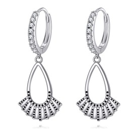 Dissent Collar Earrings S925 Sterling Silver RBG Dangle Earrings Jewellery For Women Female Ruth Bader Ginsburg Fans