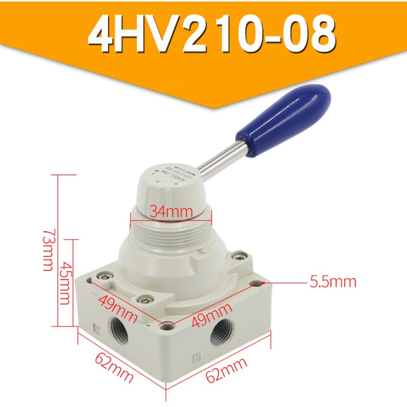 Válvula rotativa manual, 4HV210-08 Válvula de aire manual de 4