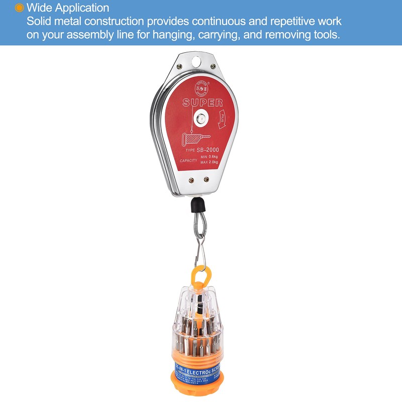 sourcing map Retractable Spring Pull Tool Holder Hanging Device 1.3-4.4