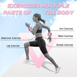 Wrist and Ankle Weights, Arm Weights for Women Comfortable and Breathable, Freely Removable, Adjustable Weights Ankle Wrist Weights for Yoga Dance Volleyball, Glow Pink