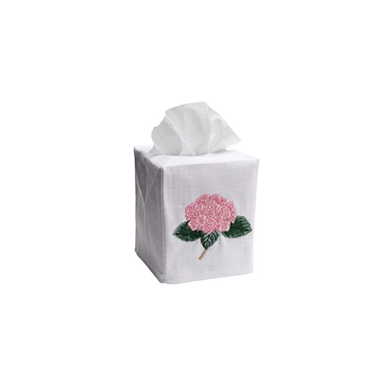 Tissue Box Cover, Linen/Cotton - Hydrangea Too, Light Pink