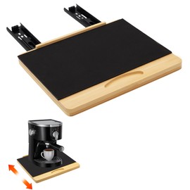 MinBoo Bamboo Appliance Slider,Sliding Tray for Coffee Maker, Kitchen Countertop Appliance Rolling Tray,Slides Easily from Under The Cabinet,Wide - Small (12" Wx10 D)