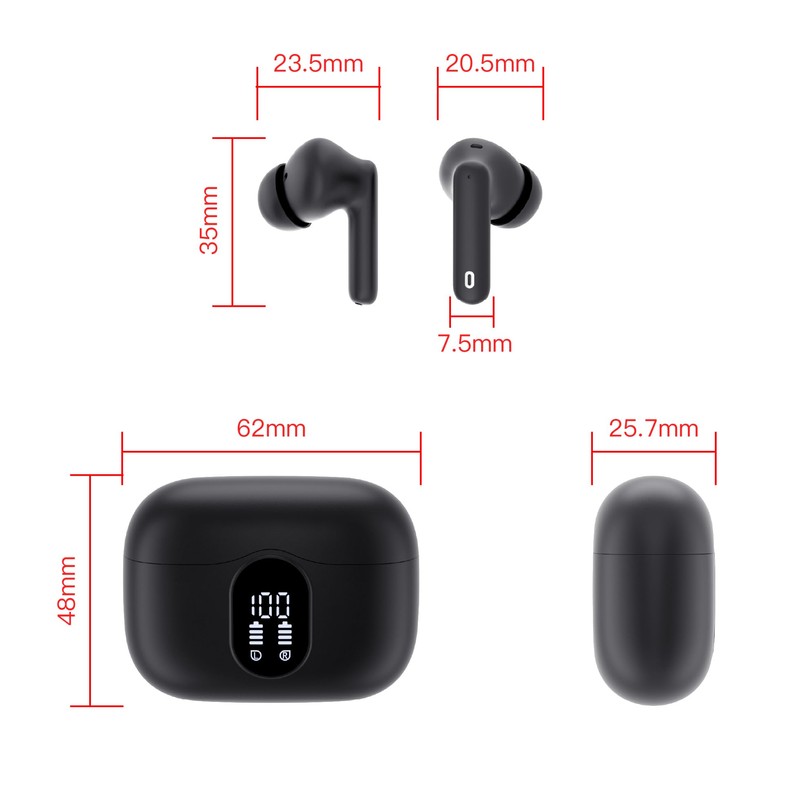 Wireless Earbuds, Bluetooth 5.3 Headphones In Ear with 4 ENC