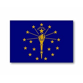State of Indiana Flag Vinyl Decal Bumper Sticker for Cups, Tumblers, Cars, Vehicles, Laptop, Windows, Trucks, and Coolers 5" x 3.3" (1)