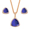 LMDPRAJAPATIS Certified Blue Sapphire Necklace & Earring Set For Women