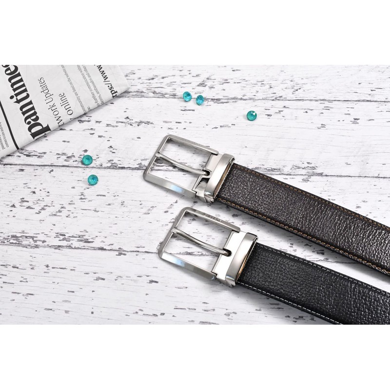 Lacoste LB84670 Men's Cow Leather Business Belt, dark brown
