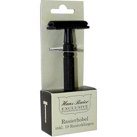 Hans Baier Exclusive Safety Razor Set Metal Black with 10 Razor Blades
