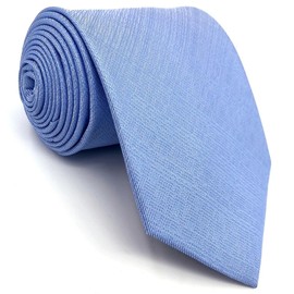 Shlax&Wing Men's Fashion Long Tie Thin Blue Solid Silk Long Tie Set Casual Suit, 6cm x 147cm Necktie