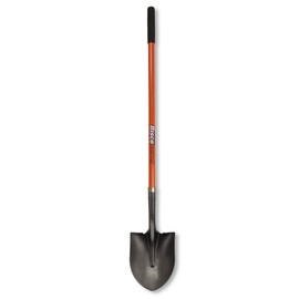 Hisco Round Point Shovel with 14 Gauge Hollow Back Blade and Long 47 inch Fiberglass Handle - HIRP14L