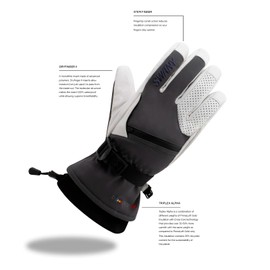 Swany Men's X-Plorer Durable Waterproof Breathable Moisture-Wicking Insulated Warm Winter Ski/Snowboard Gloves, Black, Large