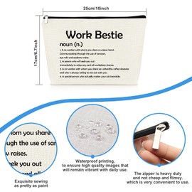 Working Best Friend Friendship Gifts Makeup Bag Coworker Bestie Gift Funny Office Gift for Coworker Leaving Go Away Retirement Thank You Appreciation Gift For Colleagues Cosmetic Bag Travel Pouch