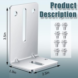 Gisafai 8 Pieces Garage Door Track Jamb Bracket Reinforcement Garage Door Track Steel Bracket Replacement with 16 Sets Screw and Nut Fittings