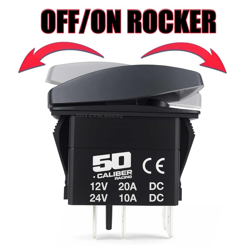 50 Caliber Racing Rocker Switch ON/Off Boom Box- LED Backlit