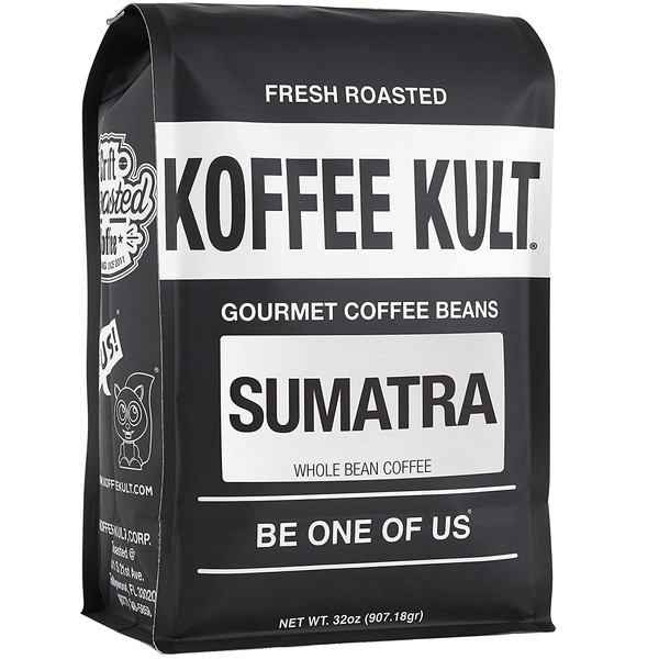 Sumatra Mandheling Coffee Beans, Whole Bean - Fresh Roasted by Koffee Kult (32oz)