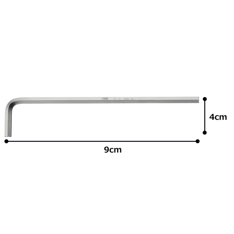 TONE AL-06 Long Hexagonal Bar L-Shaped Wrench, 2 Sides Width