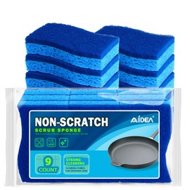 AIDEA Sponges Kitchen, 9Count, Dish Sponges, Non-Scratch Sponge for Non-Stick Cookware, Cleaning Sponge for Dishes, Cleans Fast Without Scratching, Cleaning Power for Kitchen, Bathroom, Household