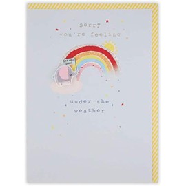 Clintons: Elephant At End Of Rainbow, Get Well Card, Get Well Soon Card 127x178mm, multi-colour, 1164736