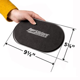 Super Sliders 9 1/2" x 5 3/4" Reusable XL Heavy Furniture Sliders for Carpet, Brown (8 Pack)