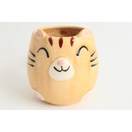 Mino ware Japanese Pottery Mug Cup Cat Shape made in Japan (Japan Import) CPM107 (Honey Yellow)