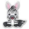 2 x 10cm/100mm Cute Zebra Cartoon Window Cling Sticker Car