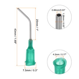 HARFINGTON 60pcs Blunt Tip Dispensing Needles 18G 1" Bent Needle with Luer Green