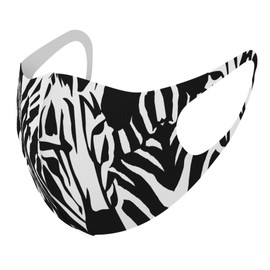 Design Mask, Set of 2, Polyester, Washable, Cloth Mask, Unisex 011579 Zebra Animal Pattern