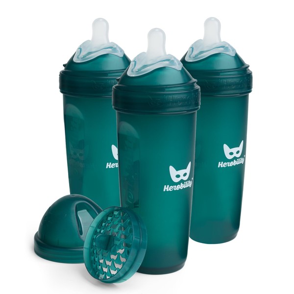 Herobility Double Anti-Colic Baby Bottles – 12 fl oz/340ml –