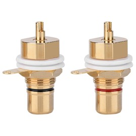Watris Veiyi Pack of 2 RCA Sockets, Pure Copper Coating RCA Panel Socket, Plug Suitable for Audio Devices such as Amplifiers