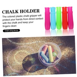 CAXUSD 5Pcs Adjustable Plastic Water Soluble Chalk Clip Holder Dust Chalk Sleeve for Teachers Extender for Schools Homes and Offices Random Color