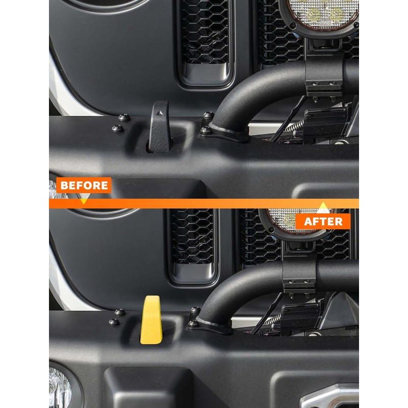 Savadicar 2-Piece Texture Yellow Front Bumper Tow Hook Cover for