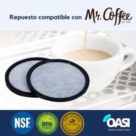 Filtros para Cafetera Mr. Coffee de Carbon Activado Pack 6 Filtros - OASI Filters for Mr. Coffee Machines 6 Pack CERTIFIED