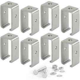 Channel Trolley Track Hanger Bracket, Intermediate Support Bracket for All 1-5/8" Strut Channel, Heavy Duty Track Joiner Support Bracket (Set 8)