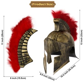 Spinosaurus Roman Helmet for Adult Spartan Gladiator Helmets Warrior Helmet Medieval Knight Cosplay Dress-Up Costumes Accessories Fancy Headwear