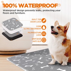 Baodan Washable Pee Pads for Dogs Large 54" x 54" 2-Pack Reusable Puppy Pads Pet Training Pads, Fast Absorb Dog Mats, Waterproof Whelping Pad, Non-Slip Protects Against Urine Leakage