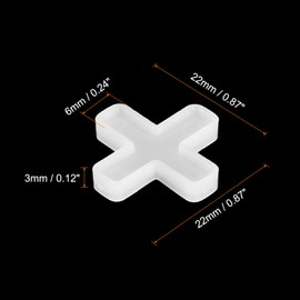 sourcing map 500Pcs Tile Spacers, 6mm 1/4" Cross Shape Wall Floor Tile Spacer Tiling Tools for Ceramic Tile Installation, White