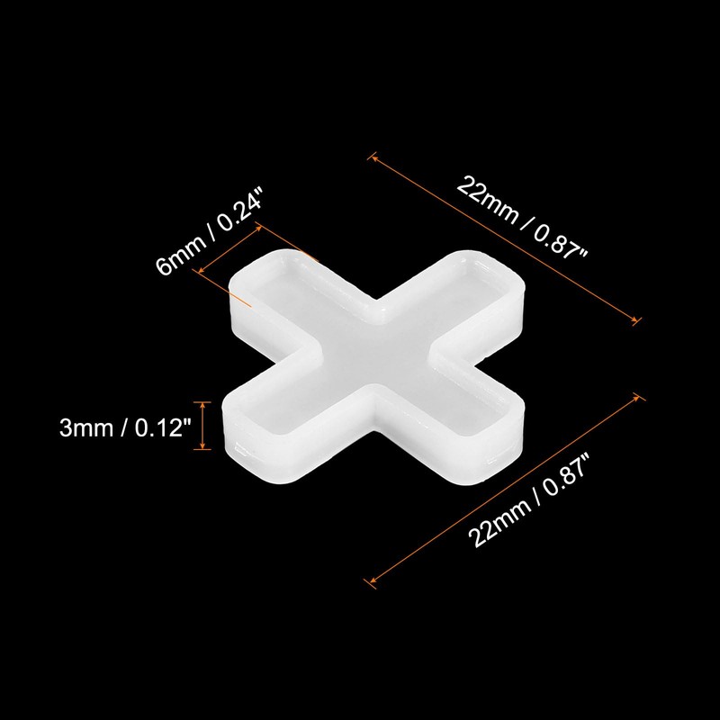 sourcing map 500Pcs Tile Spacers, 6mm 1/4" Cross Shape Wall