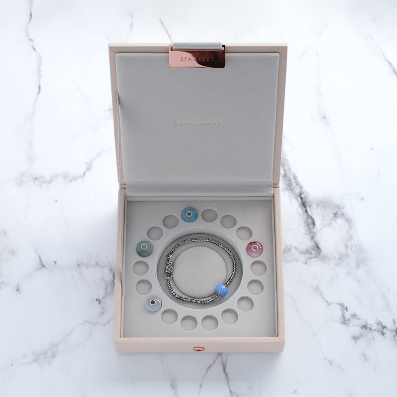 Stackers Blush Pink Charm Lidded Jewellery Box