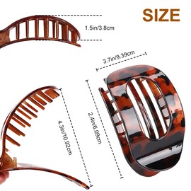 6pcs Leopard Print Flat Hair Clips for Women, Claw Clips for Women, Stylish and Practical Flat Claw Clip for Everyday Use