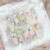 Pearl shell handmade nail tips - Square L / 진주조개