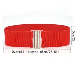 Spldsun Pack of 3 Elastic Waist Belts Women's Wide Stretch Belt Elastic for Waist with Buckles, for Dresses, Wind Jackets, Vintage Waist Belt with Buckle, black