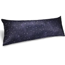 Body Pillow Cover 20x54 in Short Fleece Patterned Body Pillow Case Long Pillowcase with Zipper, Dark Navy Stars