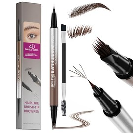 Erinde Lápiz Líquido para Cejas Doble Punta, Perfilado Preciso,3  Duración Extrema, Resistente al Agua y Sudor, Diseño Multiusos, Creación de una...  