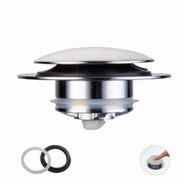 Chrome Bathtub Stopper Bath Tub Drain Stoppers,Wellup Universal Pop Up Tub Drain Stopper Replacement Tip Toe, Lift and Turn for Bathtub,EZ Bath tub Plug Stopper (Chrome Plated)