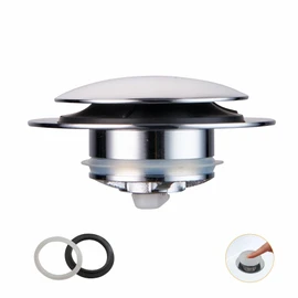 Chrome Bathtub Stopper Bath Tub Drain Stoppers,Wellup Universal Pop Up Tub Drain Stopper Replacement Tip Toe, Lift and Turn for Bathtub,EZ Bath tub Plug Stopper (Chrome Plated)